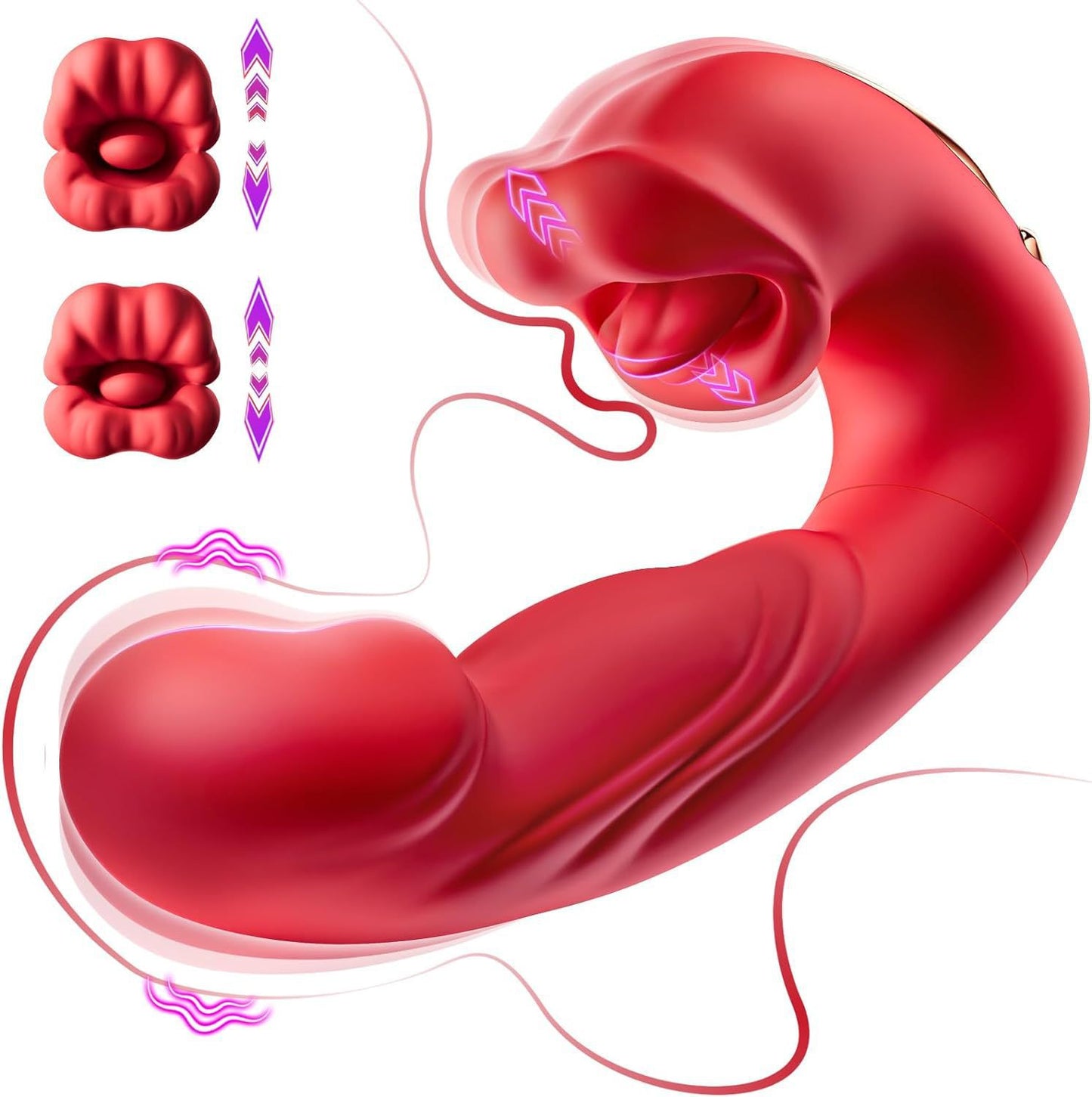 Thrusting G Spot Vibrator Rose Sex Toy - Tongue Toy For Women With 7 Licking Vibrating Flapping Sucking Vibrator For Woman Adult Toys For Couples Sex Toys For Female Dildo