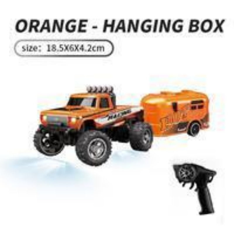 1:64 Mini RC Off-Road Buggy with Detachable Trailer – Remote Control Toy Car for Kids & Outdoor Play