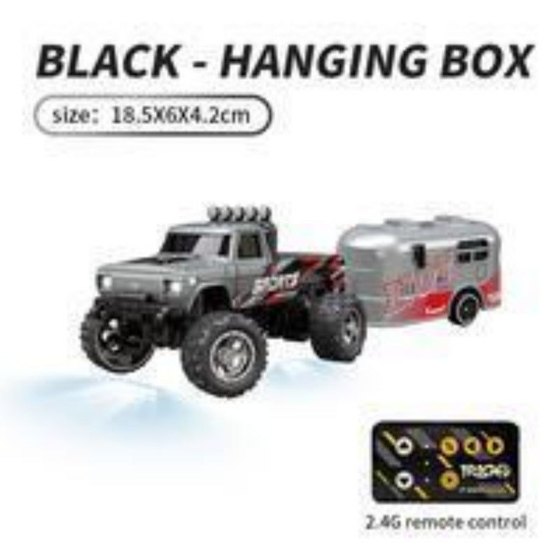 1:64 Mini RC Off-Road Buggy with Detachable Trailer – Remote Control Toy Car for Kids &amp; Outdoor Play