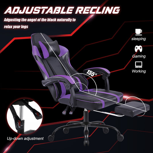 Ergonomic Gaming Chair For Adults, Adjustable Lumbar Backrest Office Chair